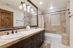 Ensuite bathroom with shower tub combo